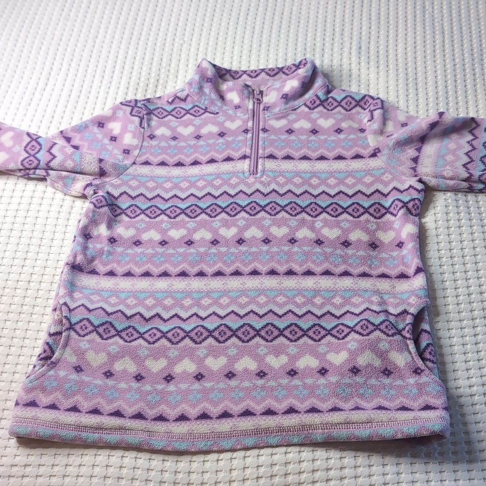 PLACE girls fleece quarter zip size L